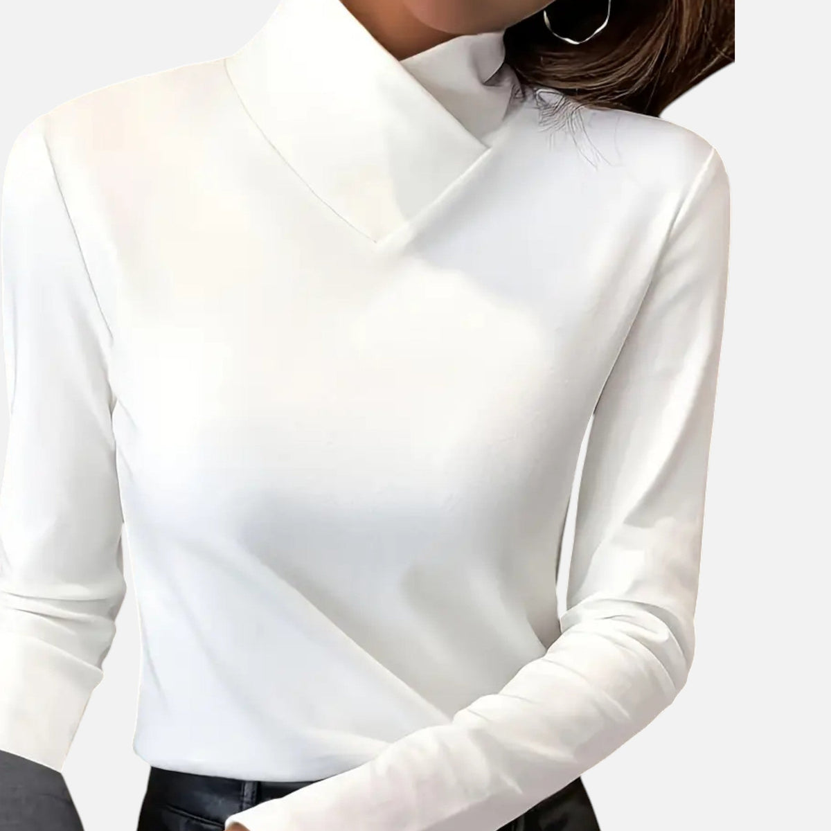 Women’s Wrap Neck Long Sleeve Top