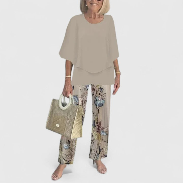 Women’s Layered Top & Floral Trousers Co-Ord Set