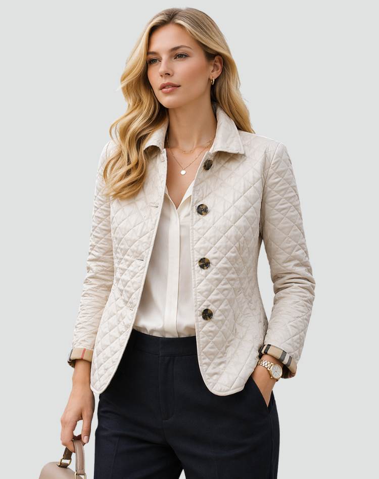 Veste matelassée légère pour femme | Manteau boutonné sur le devant