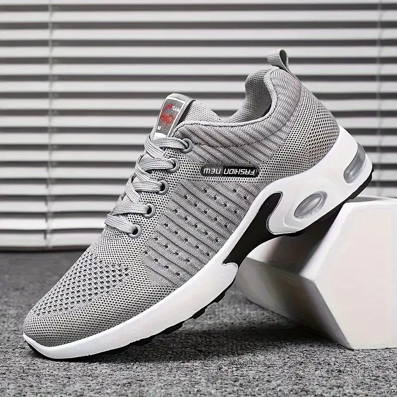 Breathable Knit Running Trainers with Air Cushion Heel