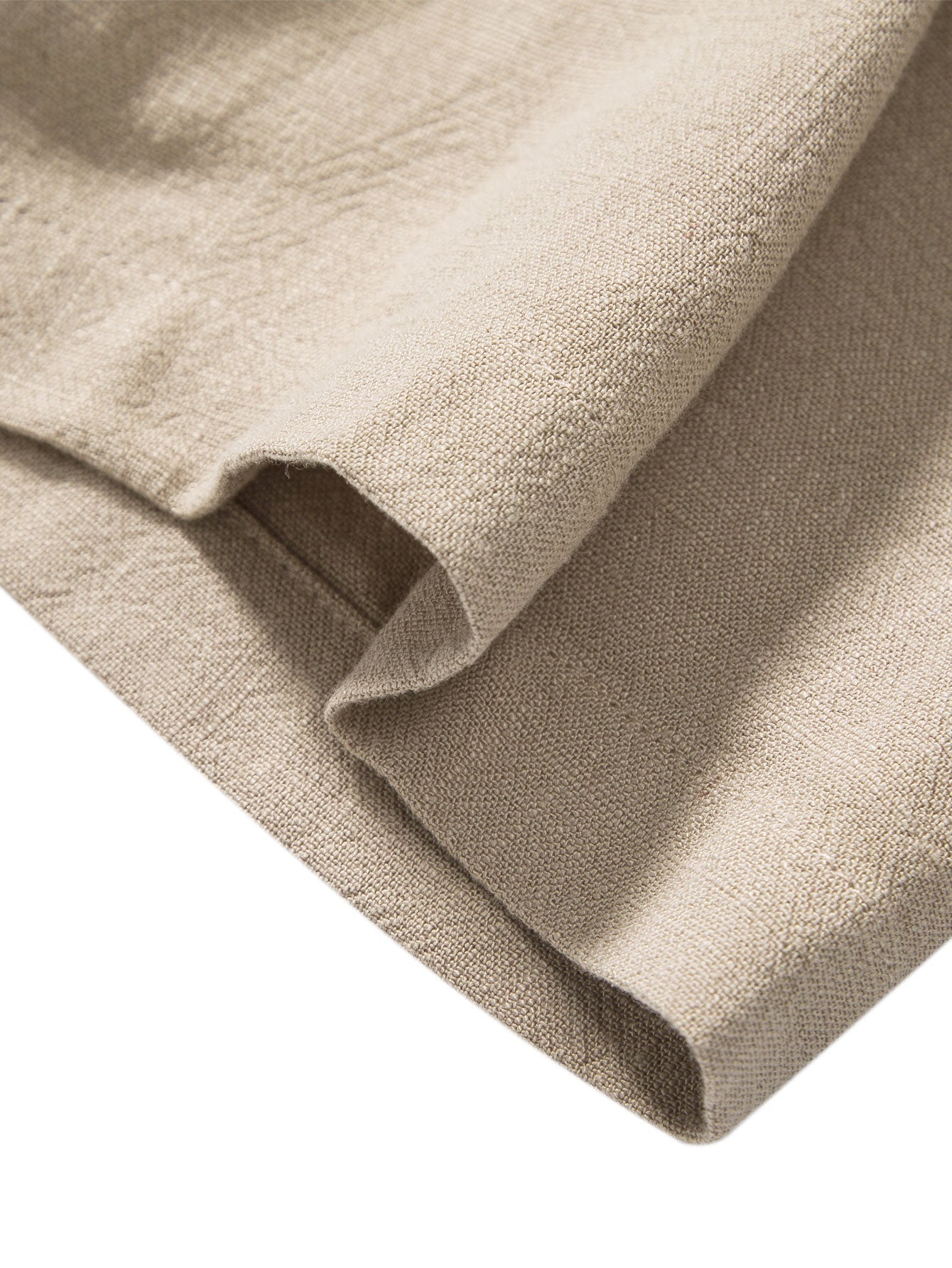 Men's Linen Blend Grandad Collar Short Sleeve Shirt