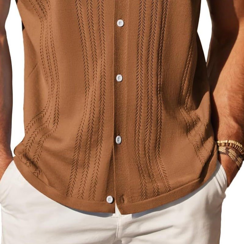 Knitted Polo Shirt with Contrast Collar Trim