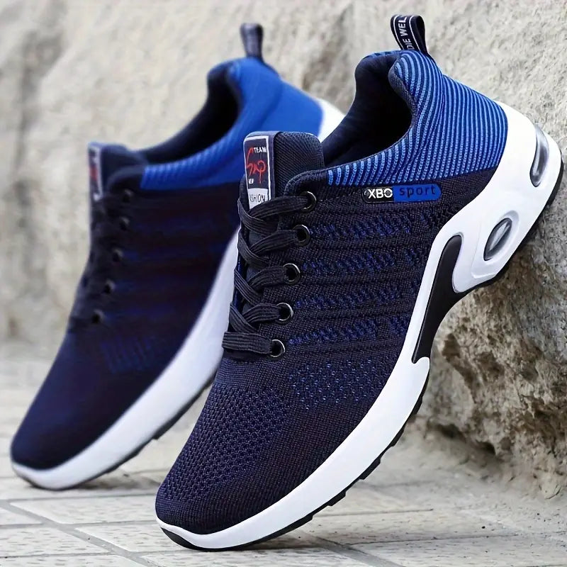 Breathable Knit Running Trainers with Air Cushion Heel
