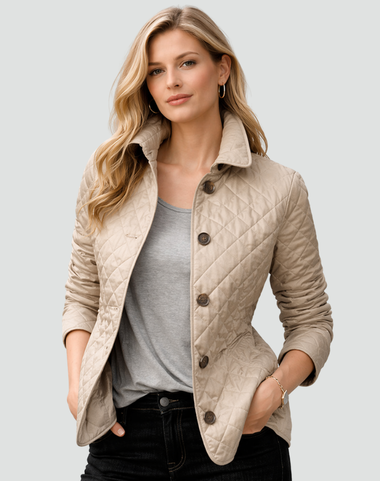 Veste matelassée légère pour femme | Manteau boutonné sur le devant
