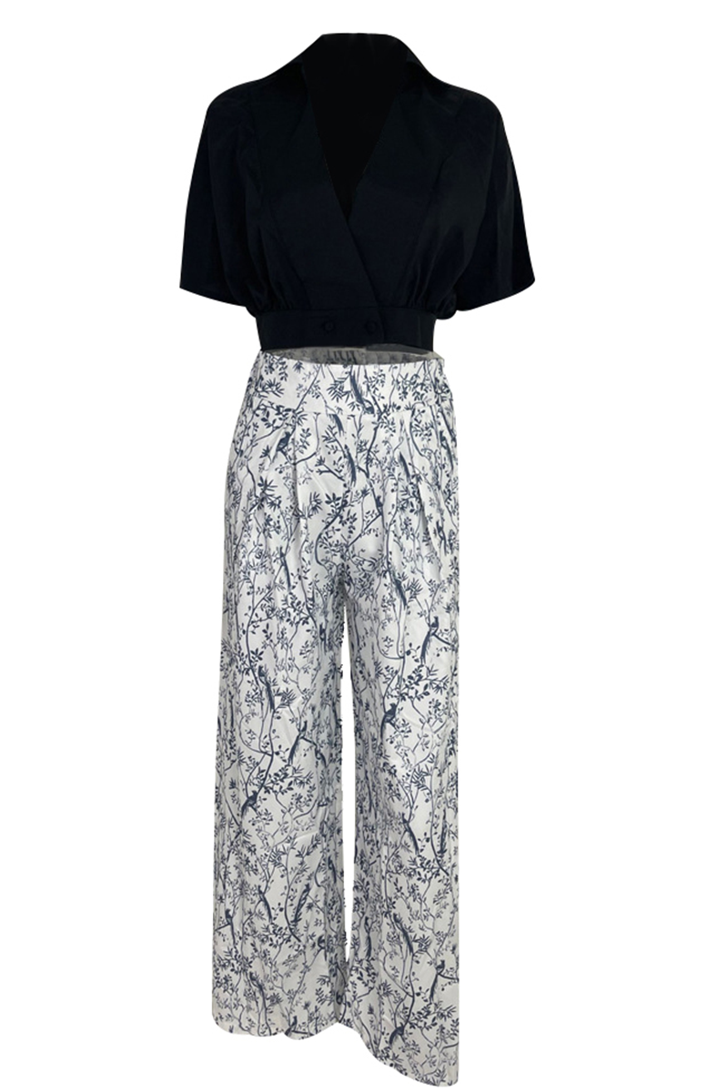 Wrap Crop Top and Wide-Leg Trouser Set