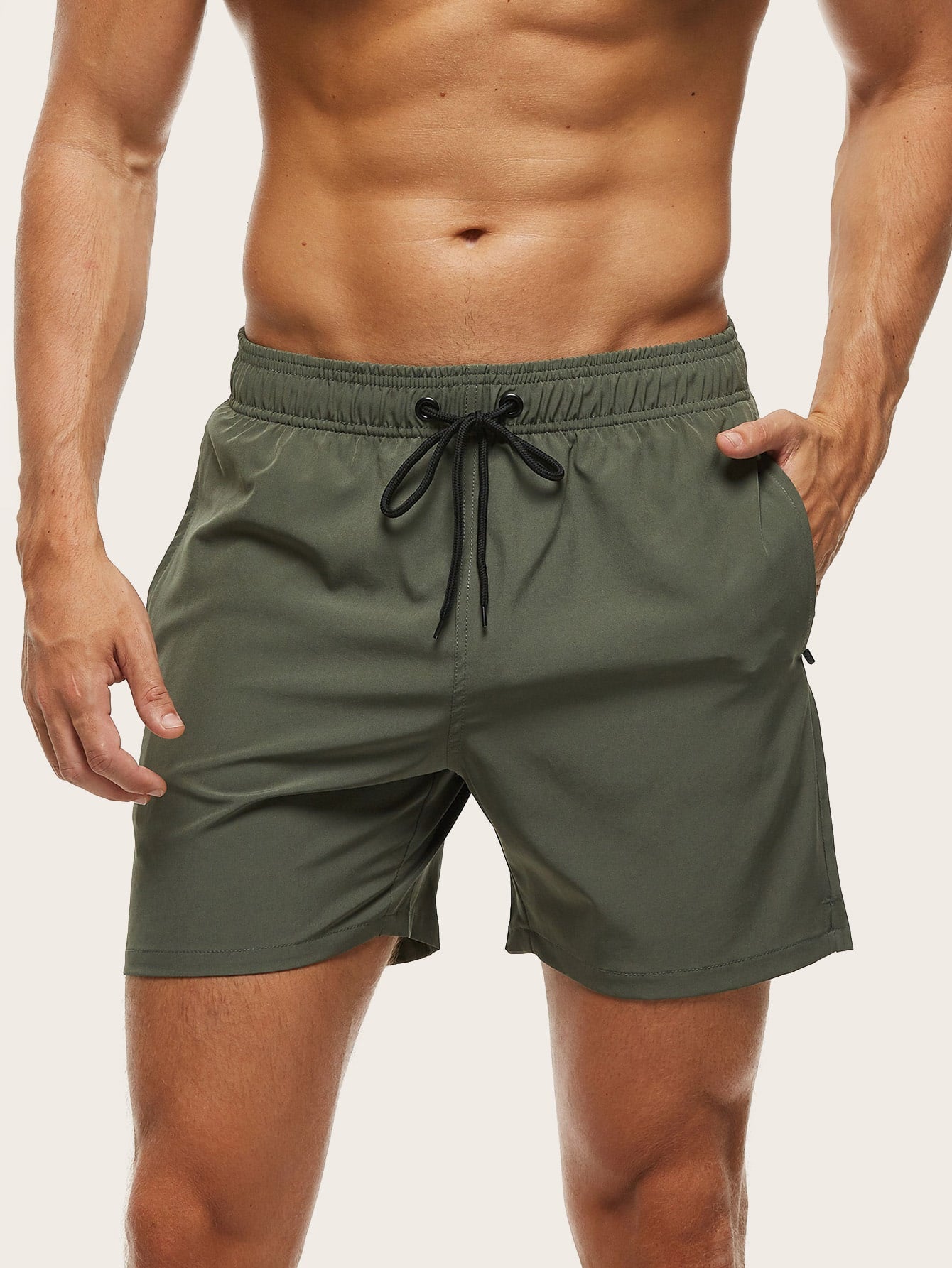 Quick-Dry Swim Shorts with Drawstring Waist