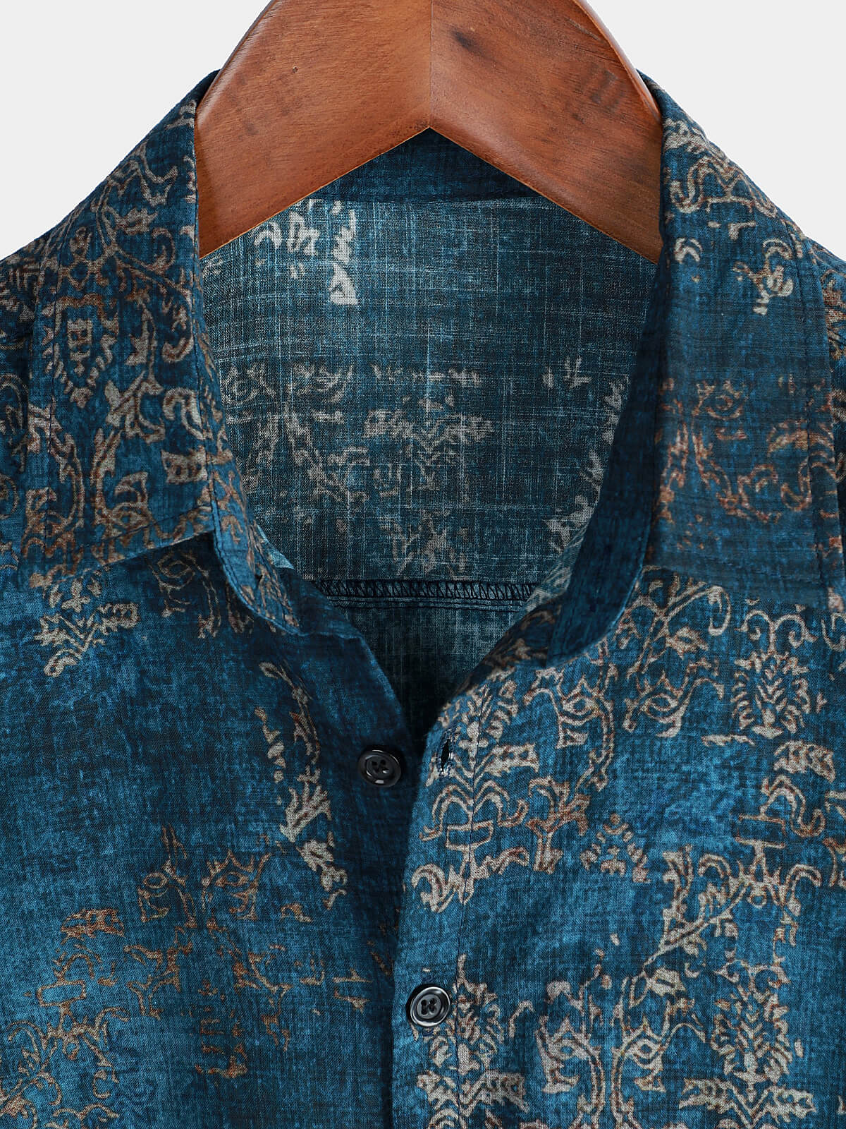 Chemise vintage à manches courtes imprimée pour homme