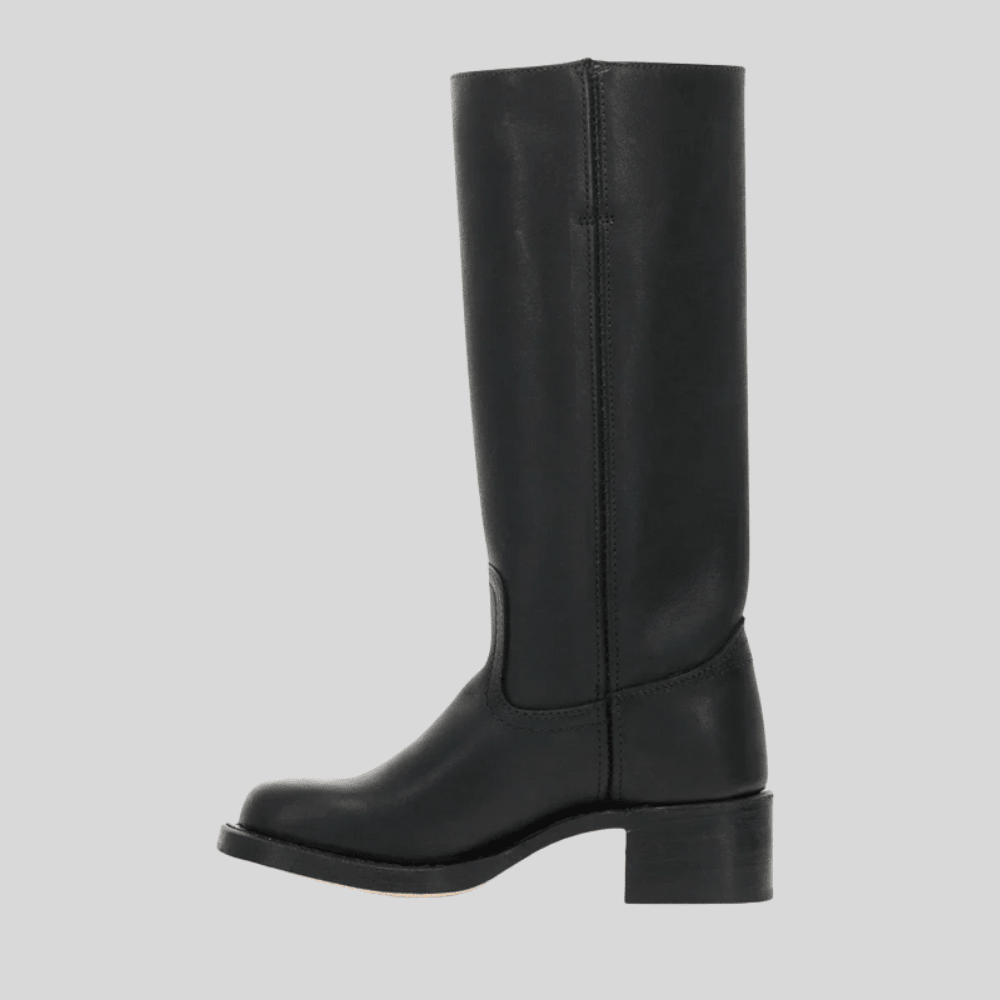 Women’s Knee-High Riding Boots with Low Block Heel