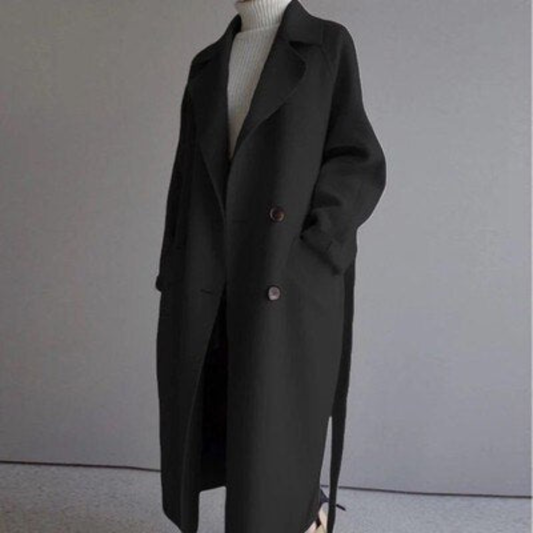 Women’s Double-Breasted Longline Belted Coat