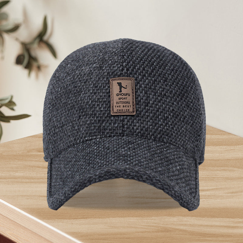 Tweed-Style Baseball Cap with Curved Brim