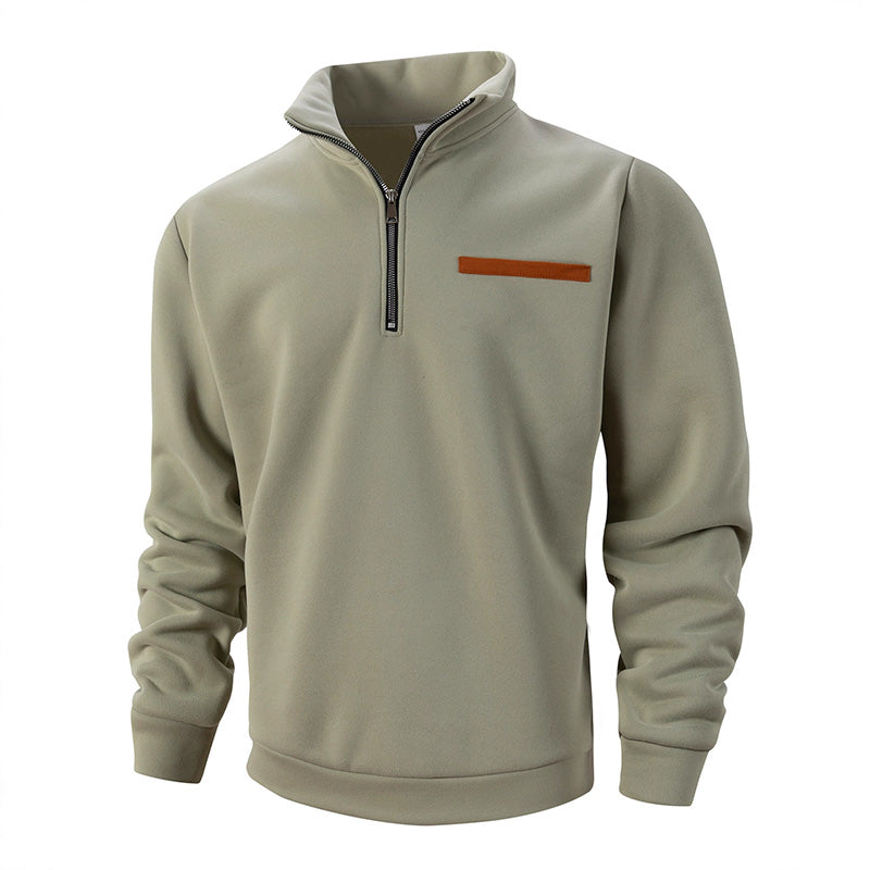 Men’s Half-Zip Sweatshirt with Stand Collar