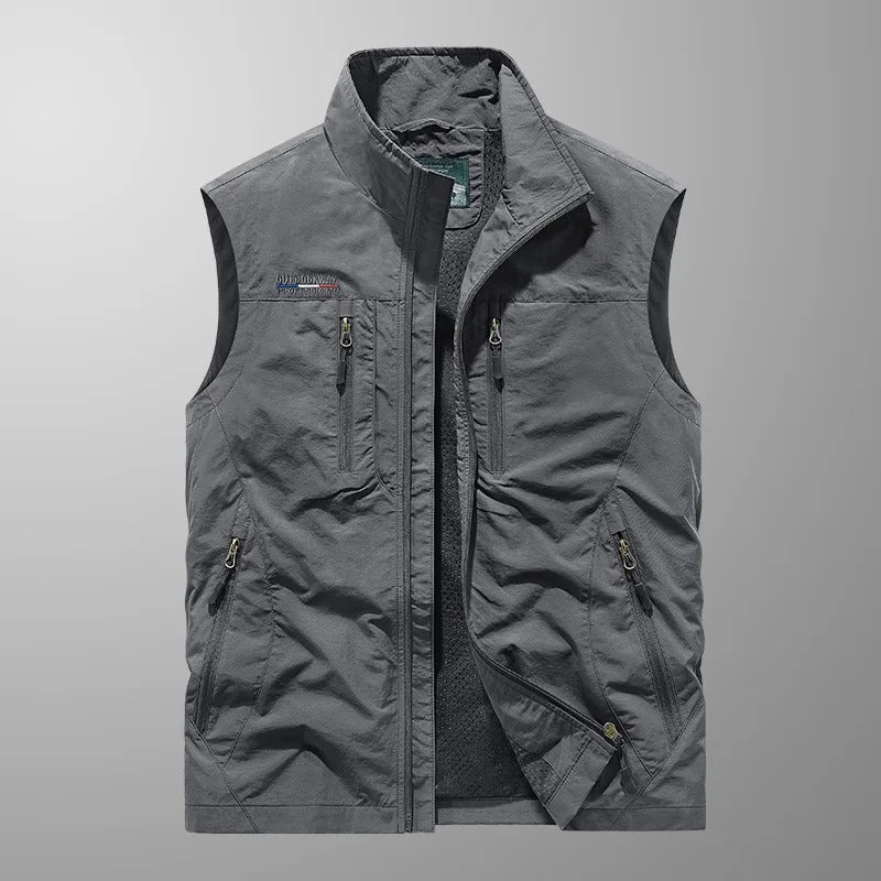 Men's Multi-Pocket Zip-Up Outdoor Utility Vest