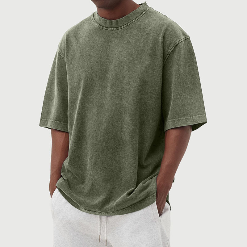 Oversized Crew Neck T-Shirt with Dropped Shoulder