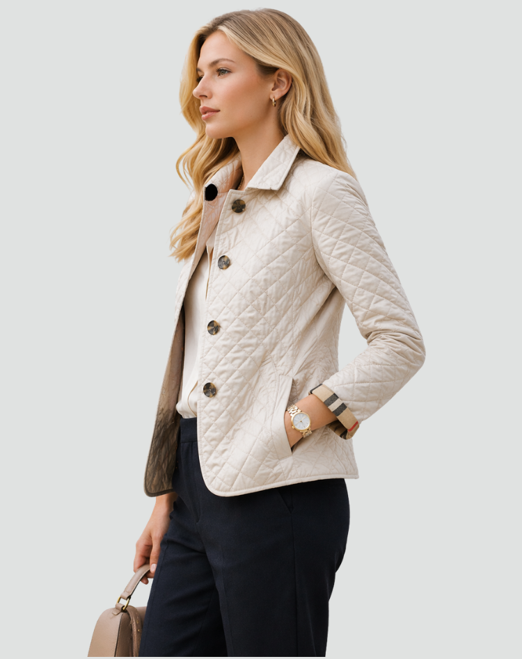 Veste matelassée légère pour femme | Manteau boutonné sur le devant