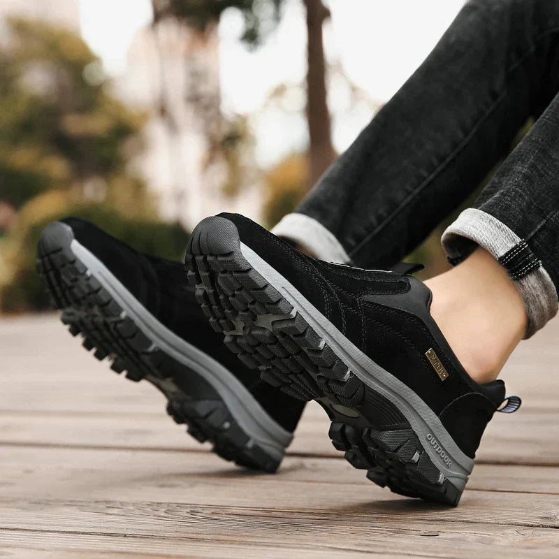 Slip-On Walking Shoes with Rugged Outsole