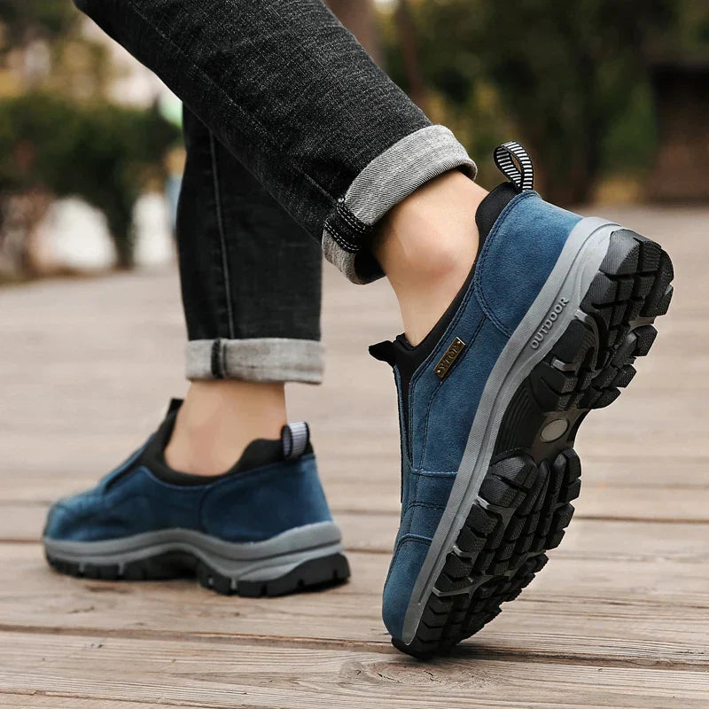Slip-On Walking Shoes with Rugged Outsole