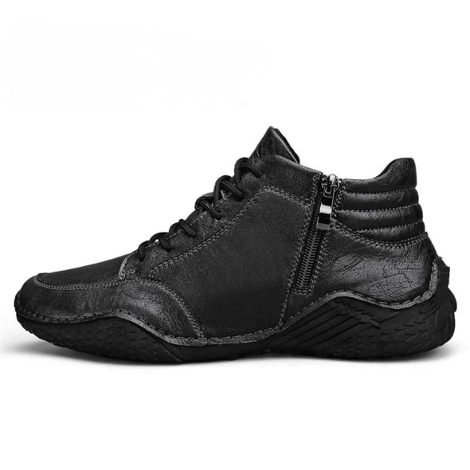 Men's Leather Ankle Boots | Brown Lace-Up