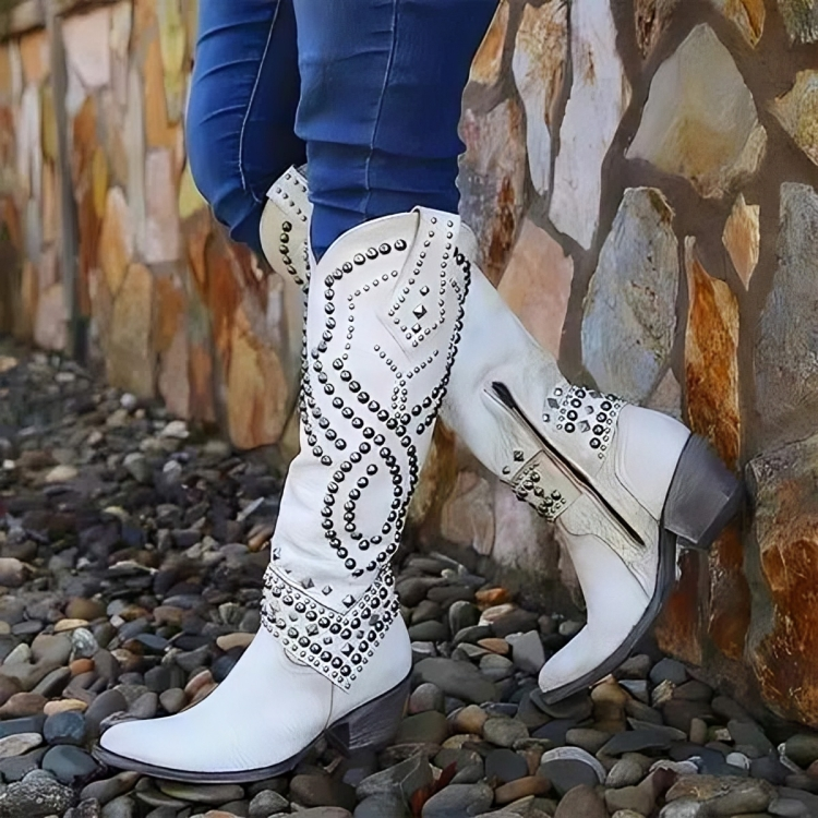Women’s Studded Western Knee-High Cowboy Boots