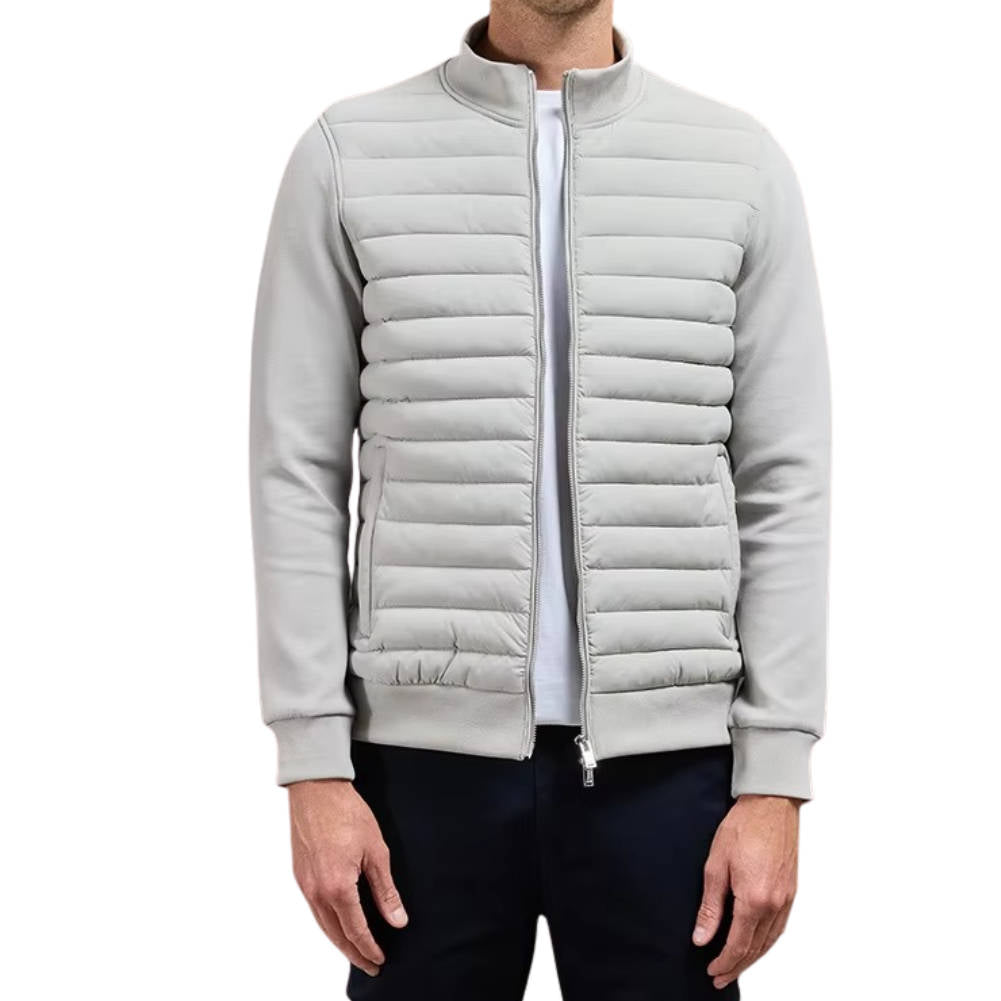 Men's Quilted Hybrid Jacket with High Collar