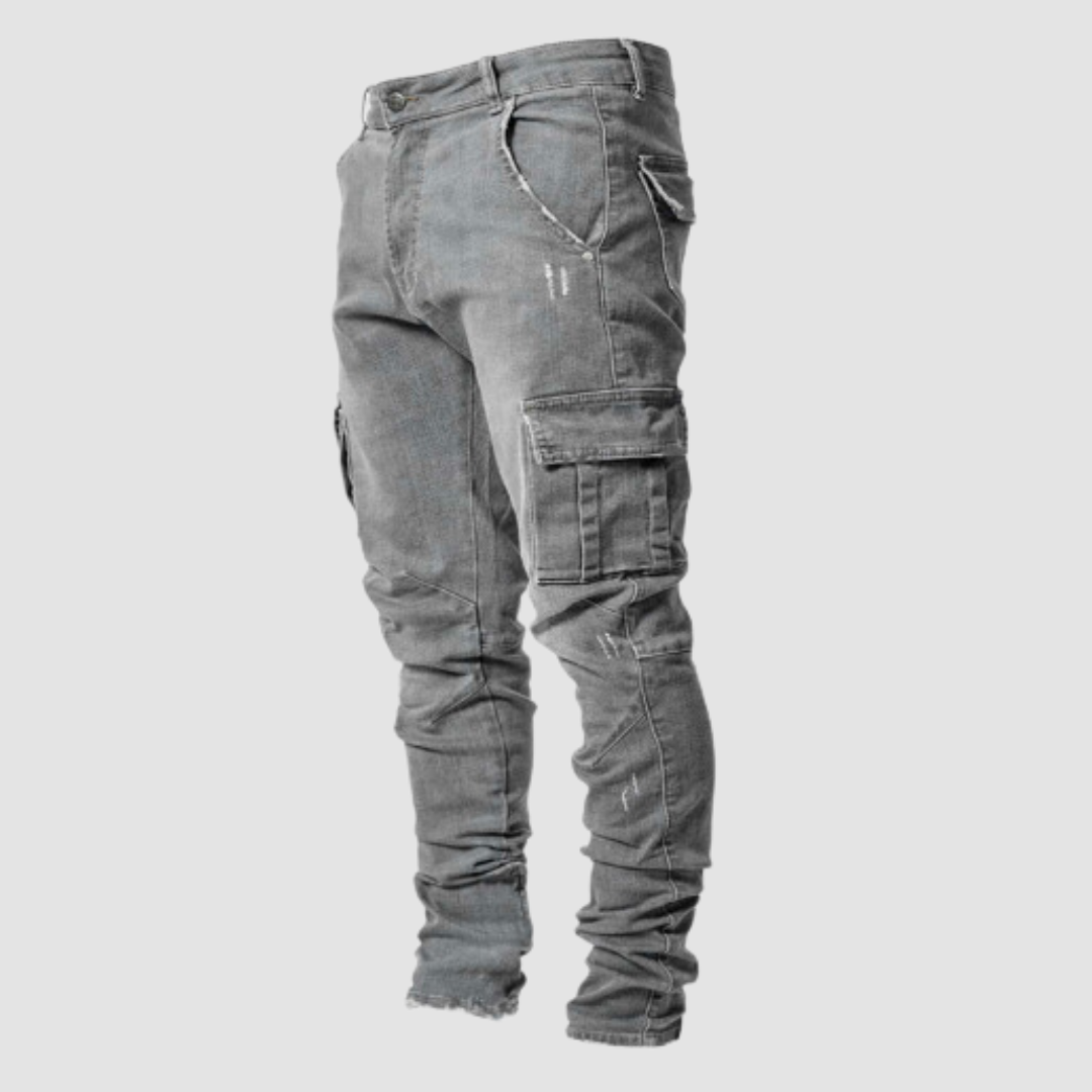Jean cargo ajusté pour hommes