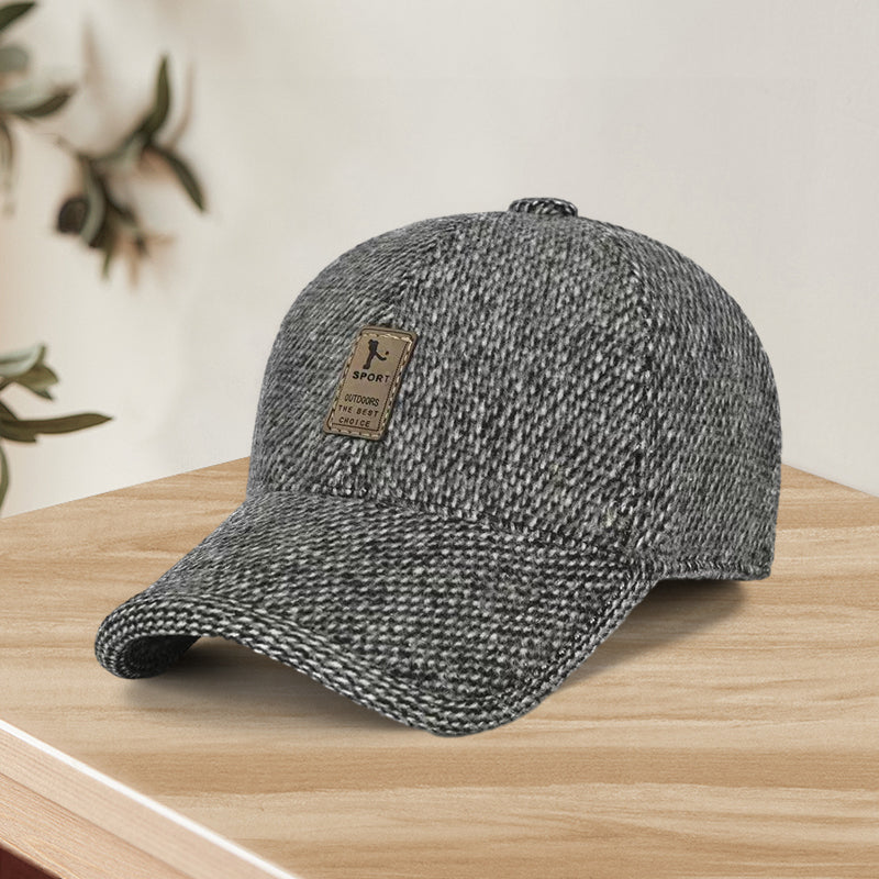 Casquette de baseball style tweed à visière incurvée