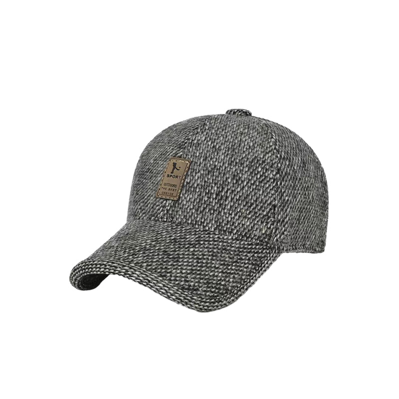 Casquette de baseball style tweed à visière incurvée