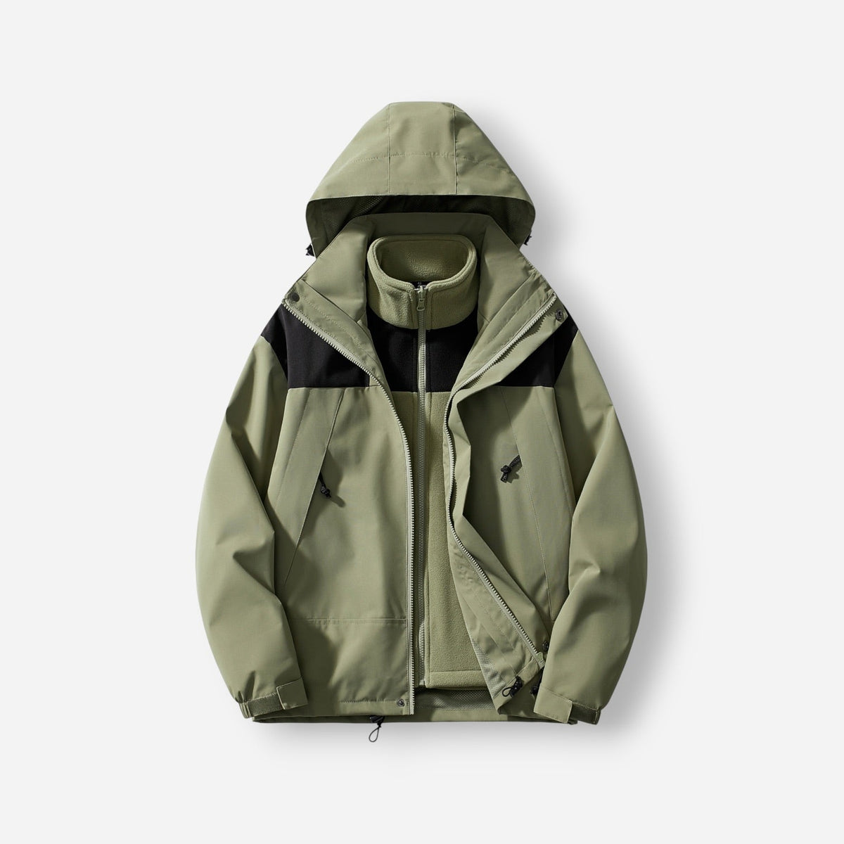 Veste imperméable 3-en-1 pour femme | Manteau de pluie doublé en polaire