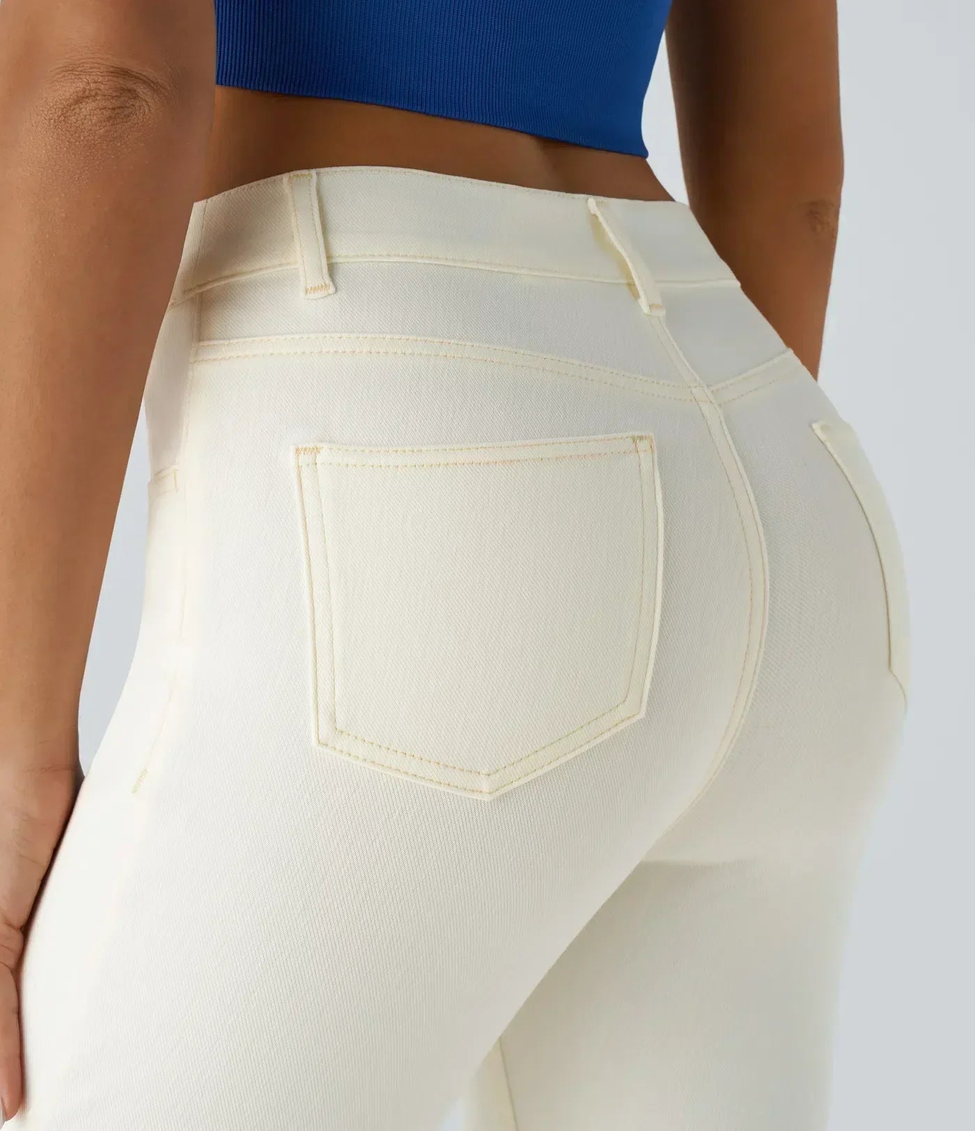 Jean droit avec ceinture élastique à enfiler