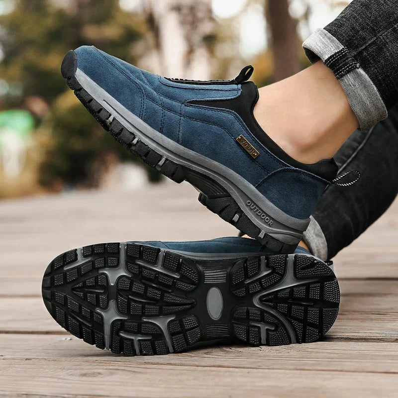 Slip-On Walking Shoes with Rugged Outsole
