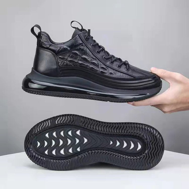 Men’s Leather Lace-Up Platform Trainers