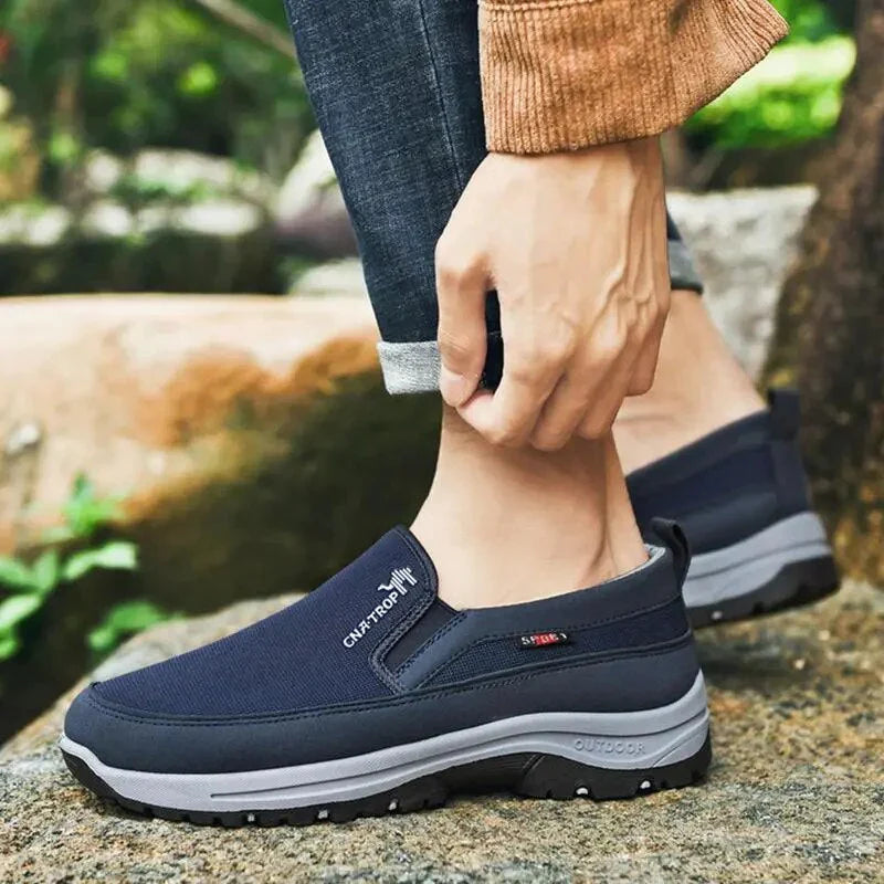 Slip-On Canvas Trainers with Contrast Sole