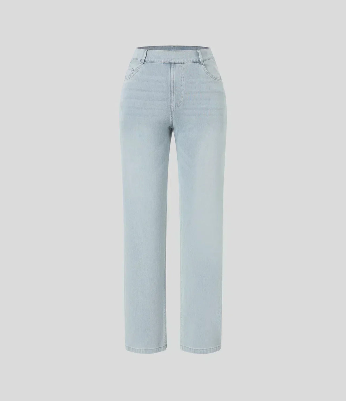 Jean droit avec ceinture élastique à enfiler