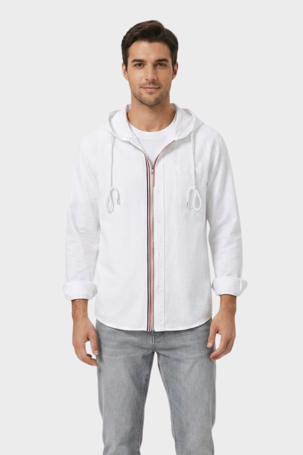 Men's Lightweight Hooded Jacket | Casual Zip Up