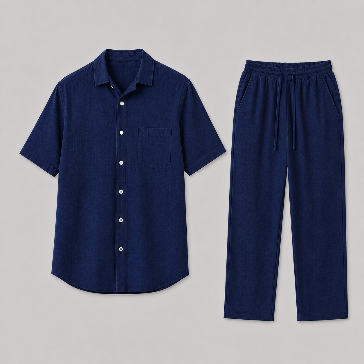 Men's Relaxed Fit Short Sleeve Shirt & Drawstring Trouser Co-Ord Set