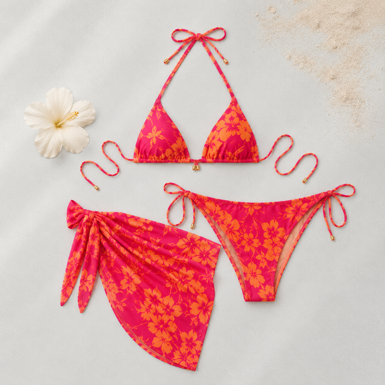 Bikini and Sarong Set for Beach and Poolwear