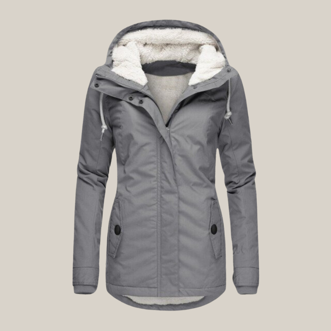 Women's Fleece-Lined Winter Jacket with Hood