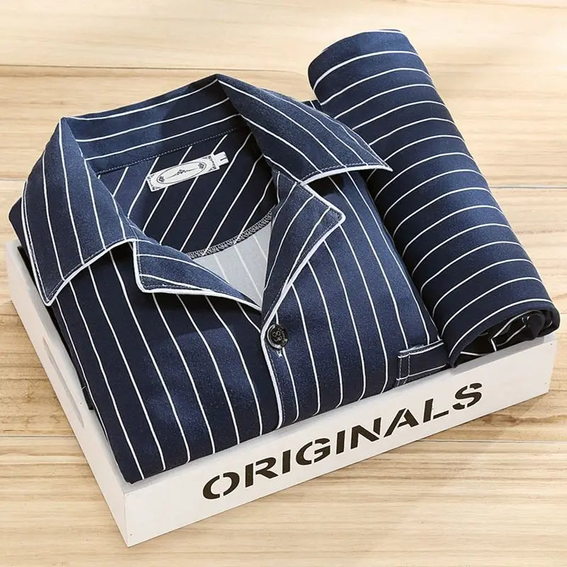 Men's Printed Pyjama Set with Contrast Piping