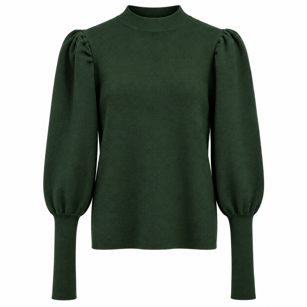 Women's High Neck Jumper with Puff Sleeves