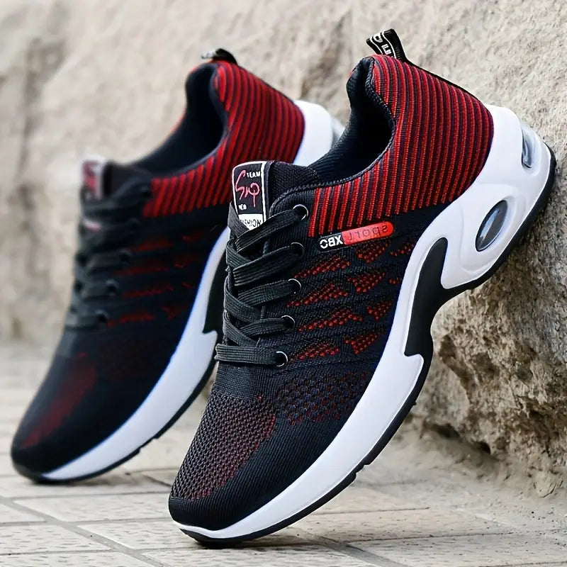 Breathable Knit Running Trainers with Air Cushion Heel