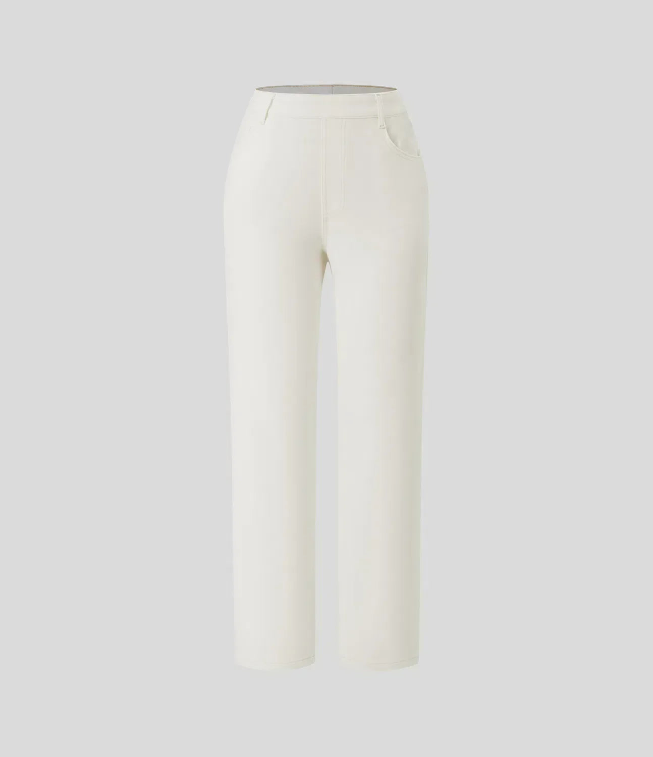 Jean droit avec ceinture élastique à enfiler