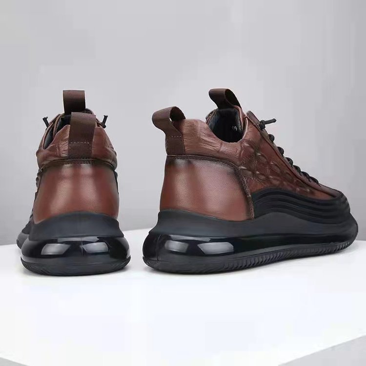Men’s Leather Lace-Up Platform Trainers