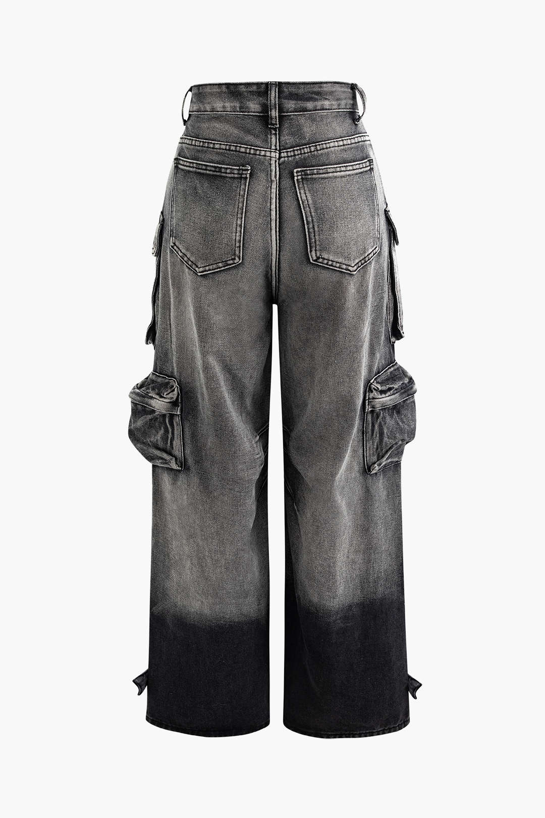 Wide-Leg Cargo Jeans with Multiple Pockets