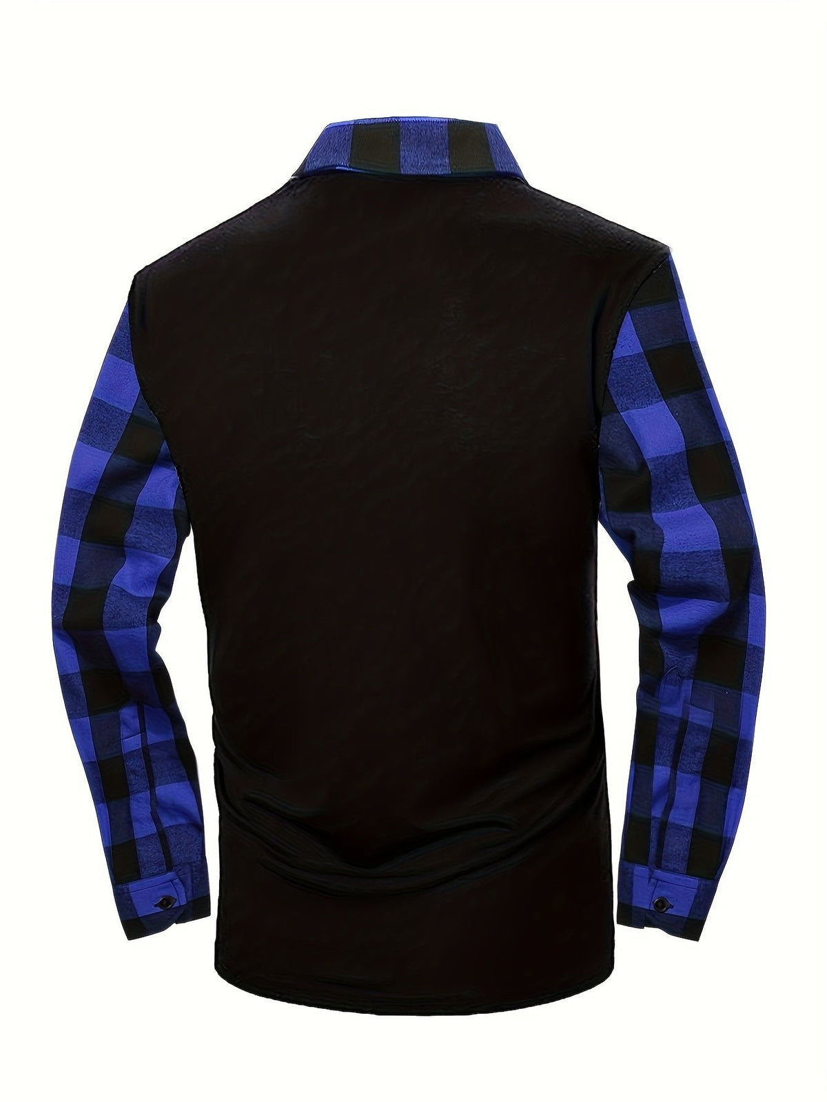 Chemise à carreaux demi-zippée pour homme | Manches contrastantes