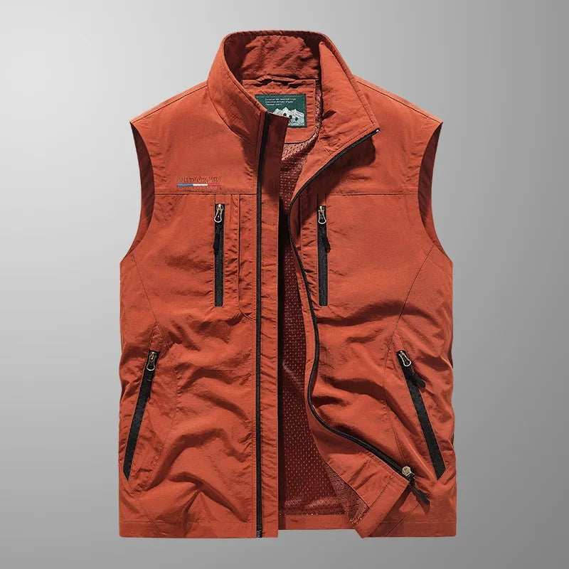 Men's Multi-Pocket Zip-Up Outdoor Utility Vest
