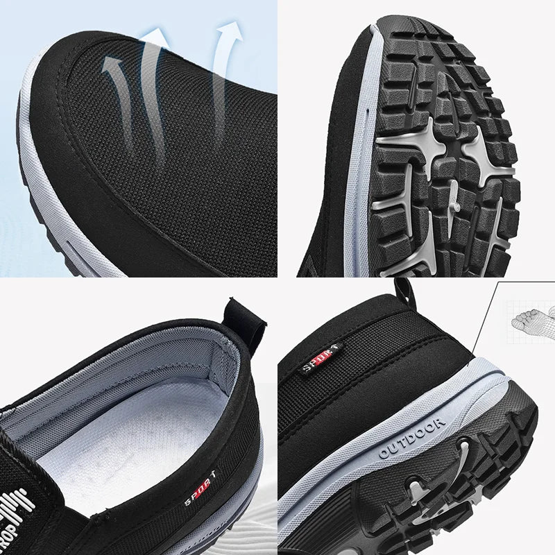 Slip-On Canvas Trainers with Contrast Sole
