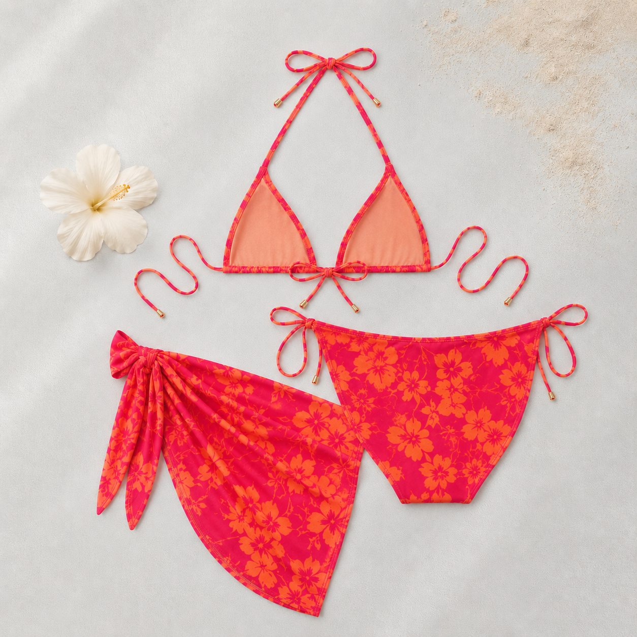 Bikini and Sarong Set for Beach and Poolwear