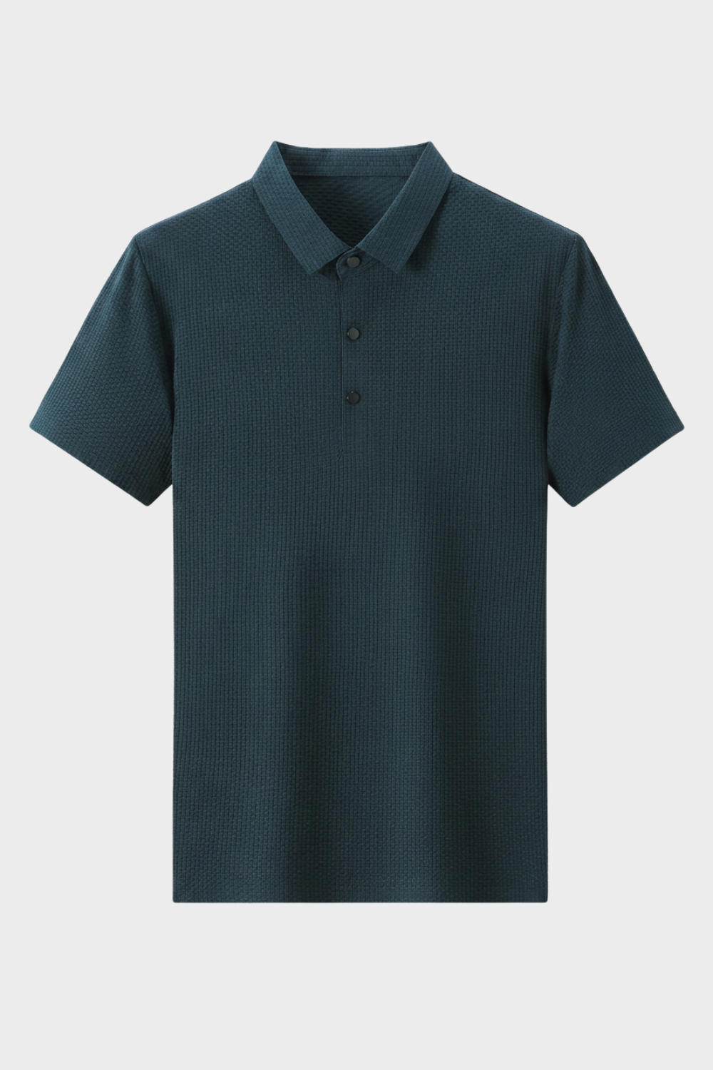 Men's Textured Polo Shirt | Short Sleeve Button Placket