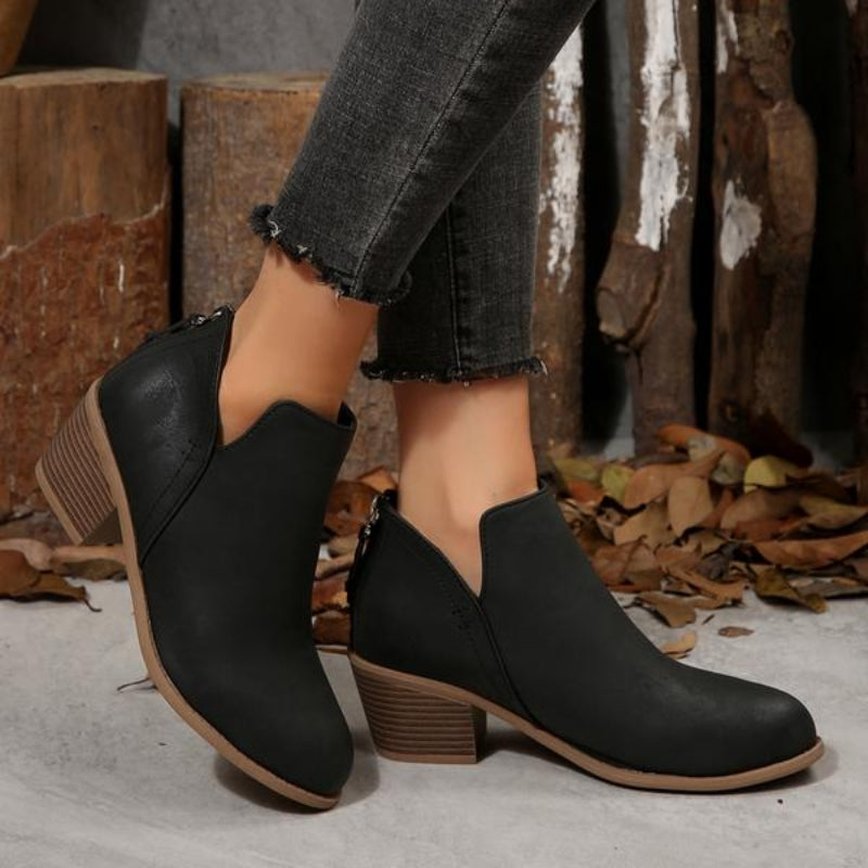 Women’s Cut-Out Block Heel Ankle Boots
