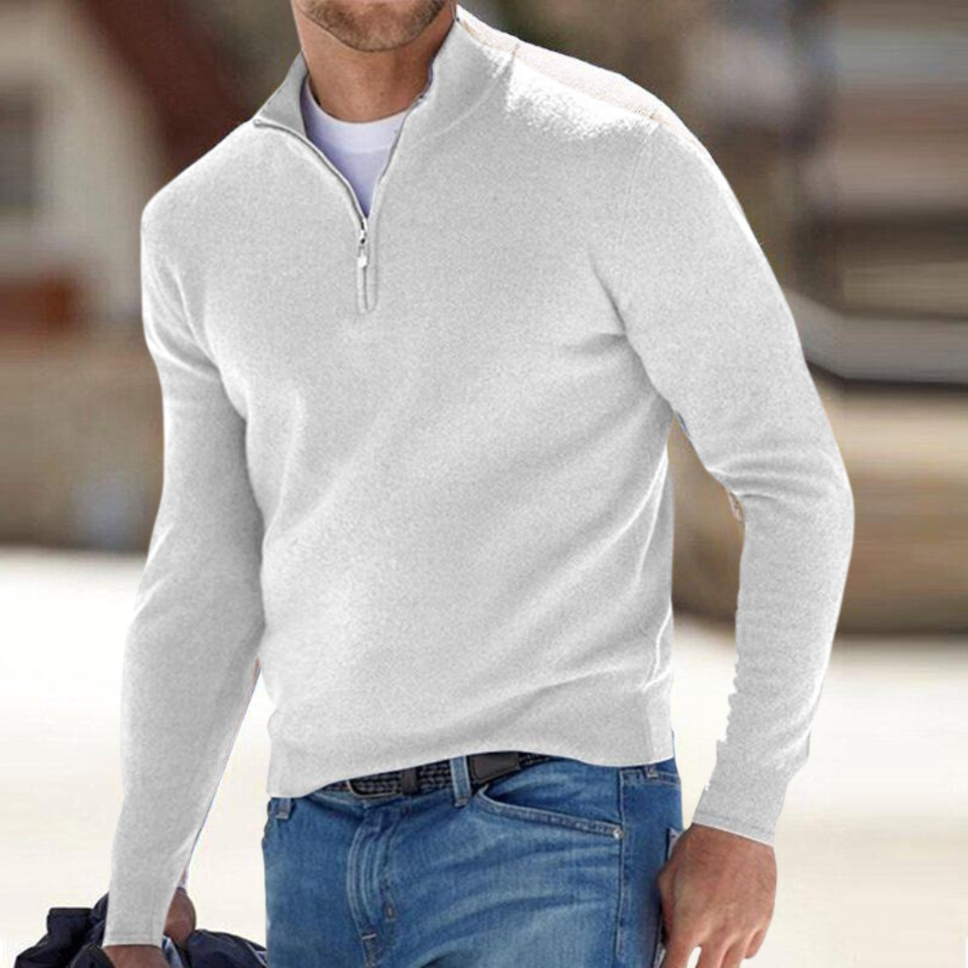 Men's Quarter Zip Knit Jumper