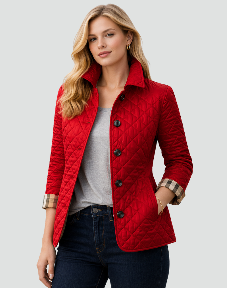 Veste matelassée légère pour femme | Manteau boutonné sur le devant